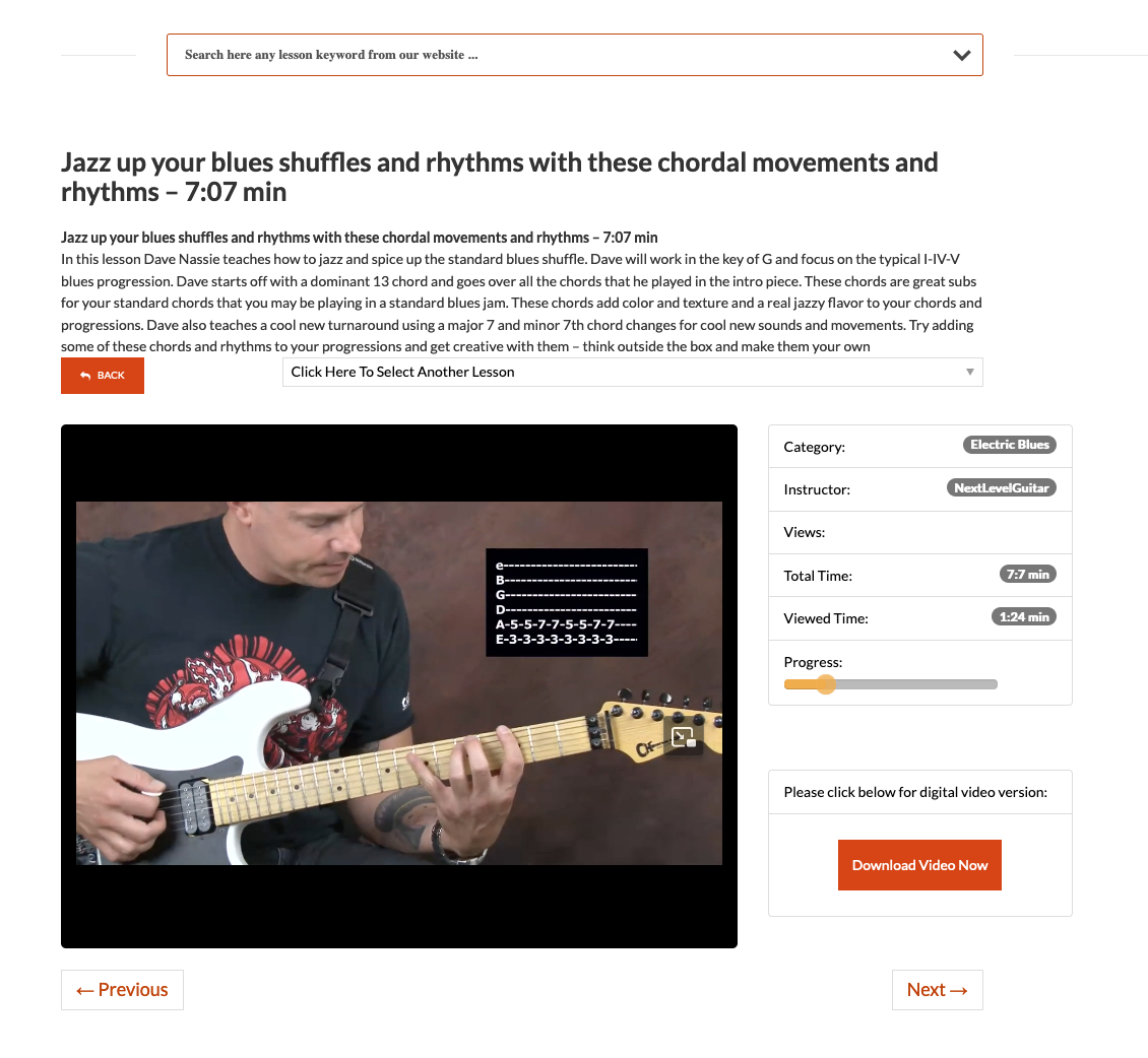 1-Month Next Level Guitar Website Membership